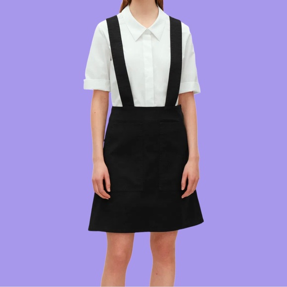 4/45$ Crossed Suspenders Black Overalls Skirt | COS - Picture 2 of 10